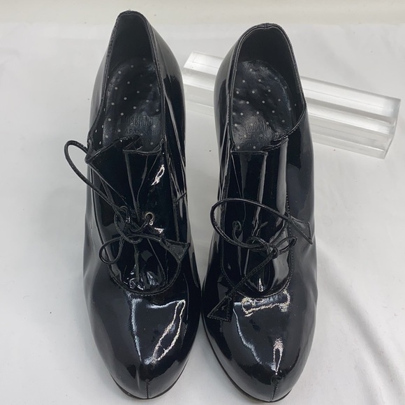 Moschino Sz 36.5 Black Patent Leather Heel Oxfords - Picture 3 of 15